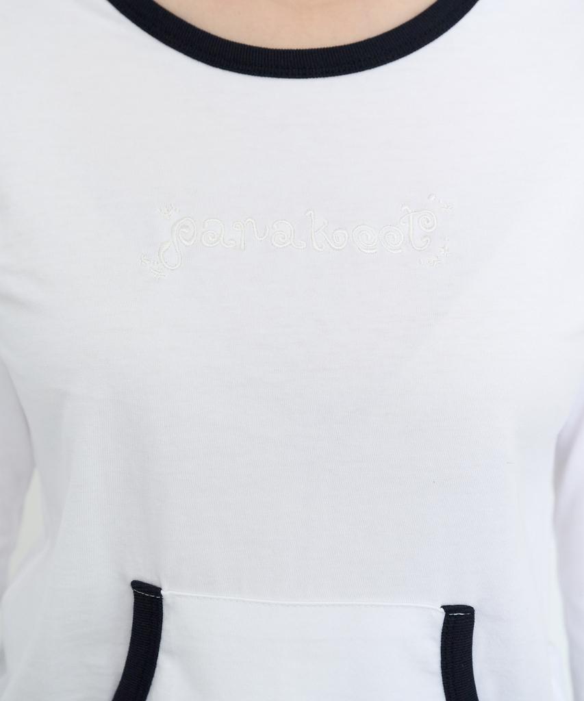 PARAKEET Patch Pocket Capri Sleeve (White)