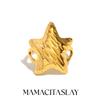 MamacitaSlay Creative 316L Stainless Steel Starfish Open Ring Holiday Waterproof Jewelry Women's Charm Statement Ring 2026 Gift