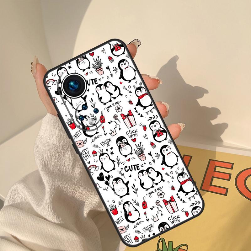 Cartoon Penguin Case For Honor Magic 5 6 7 8 Pro Cover For Honor 400 200 Lite 50 70 90 X8a X8b X9a X9b X9c