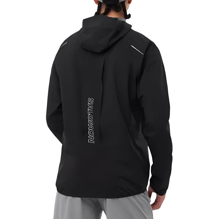 SALOMON Bonatti Trail Letter Print Hooded Zip Design Long Sleeve Jacket Men Jackets Deep-Black LC2175000