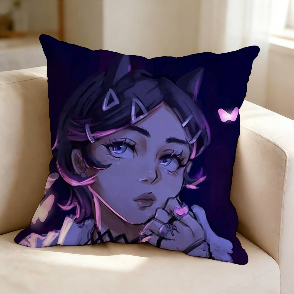 Tactical Shooter VVALORANT Clove Pillow Case Square DoubleSided Sofa Cushion Cover Bedroom Bedside Pillow