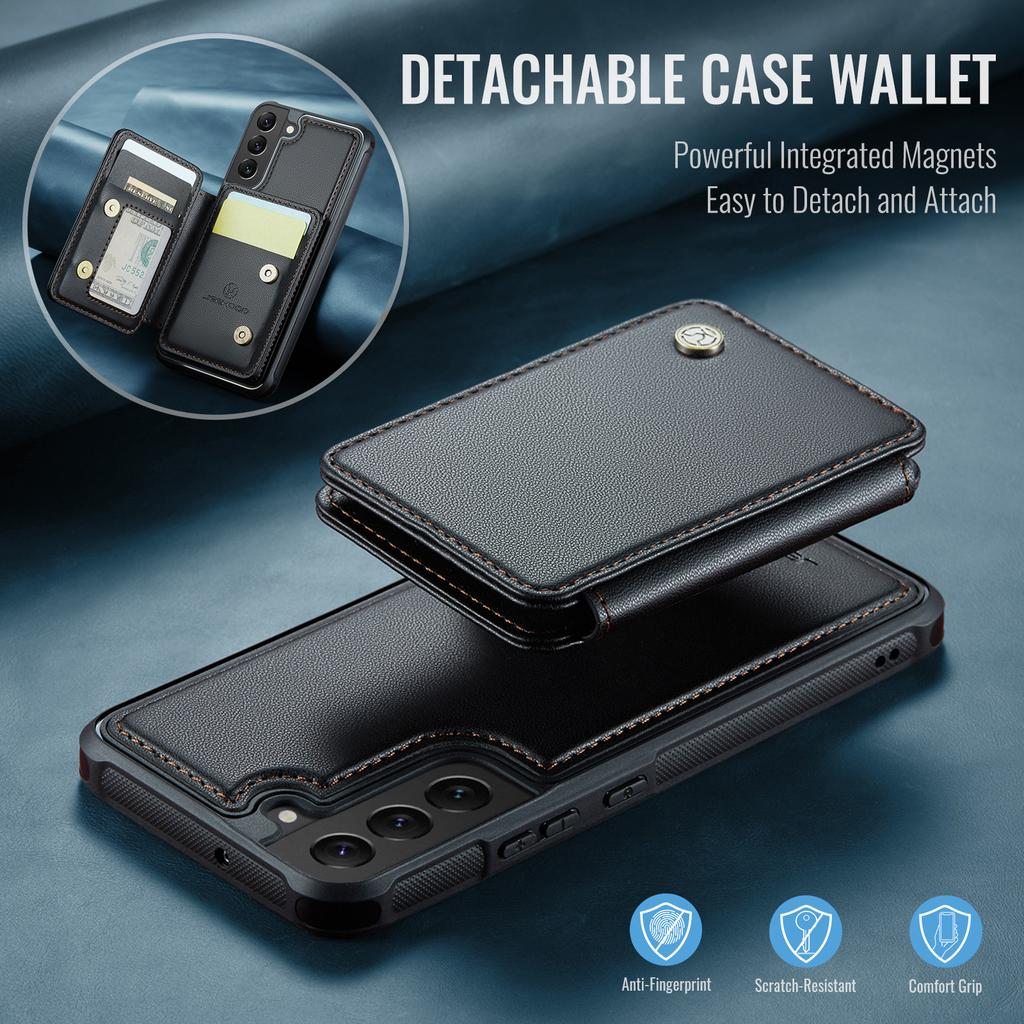 For Samsung Galaxy S22 5G Case Leather Mobile Cover with Detachable Magnetic Card Bag