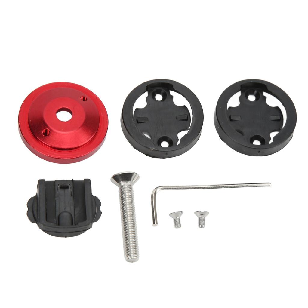 Bicycle Computer Mount CNC Anode 28.6mm Front Fork Diameter 304 Stainless Steel Screws Bike Stem Headset Cover Mount Red