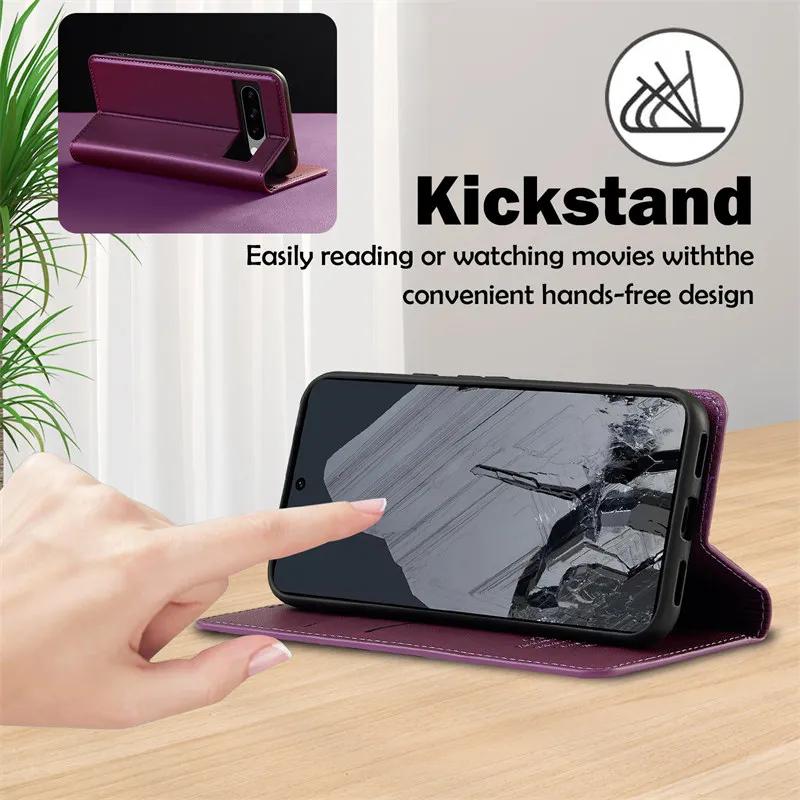 Magnetic Flip Leather Phone Case for Google Pixel 9 Pro XL 8 8A 7 7A Pixel9 Pixel8 Wallet Card Back Cover Etui Coque