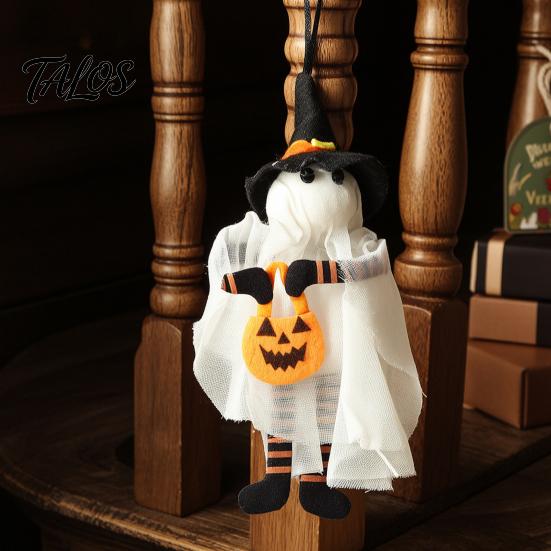 Themed Gift Box Decorations Halloween Ghost Pumpkin Hanging Ornament, Car Rearview Mirror Pendant, Cute Pendants School Bag Keychain Charm,