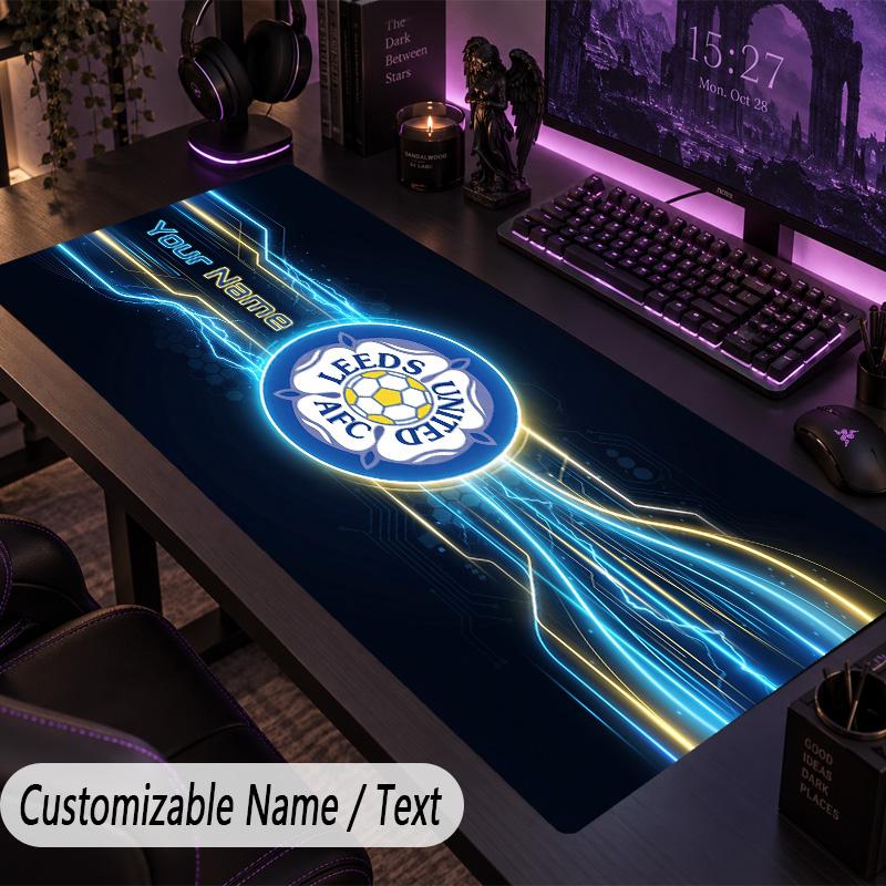 Large Mouse PadLeeds United Custom Name Text Personalized Desk Mat Non Slip Gaming Pad