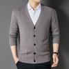 Fengxun Men's 100% Pure Wool Cardigan Sweater FXT6424