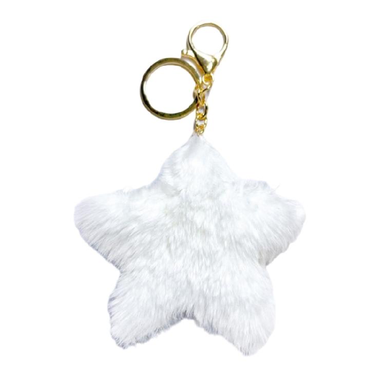 Multi Functional Star Keychain Plush Soft Key Holder Blue Design For Quick Access And Decorative Purposes