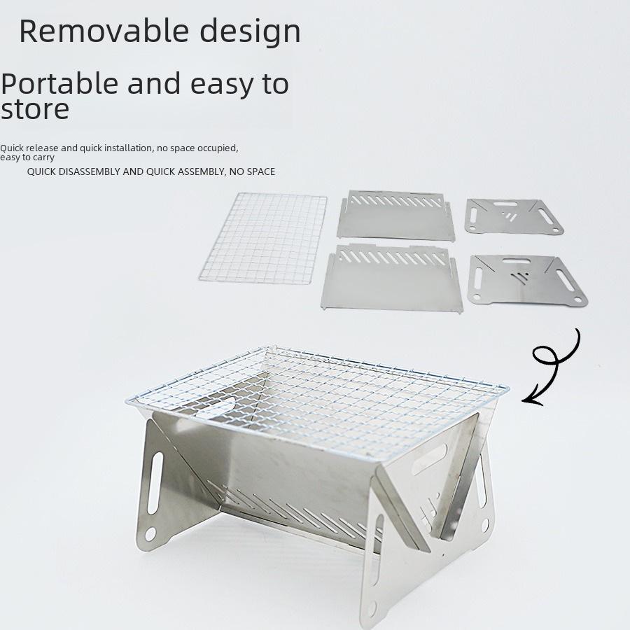 Kompakter, faltbarer Campingkocher aus Edelstahl für den Außenbereich