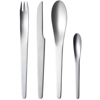 Cutlery Set by ARNE 3355504 4-Piece JACOBSEN, Dishwasher-Safe, Silver,