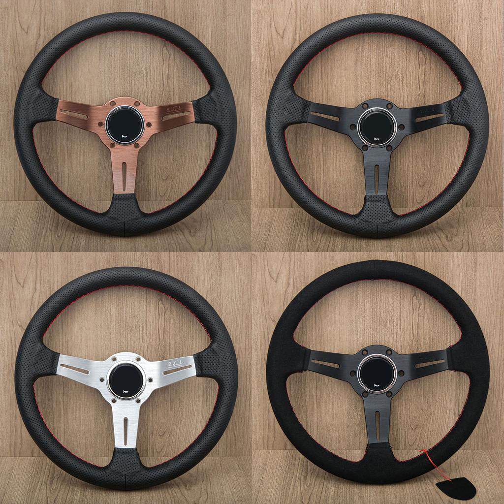Universal 13inch JDM Rally Racing Steering Wheel Drifting Sport Steering Wheel Red Stitching