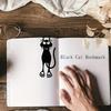 1-5pcs Acrylic Hollowed-out Bookmarks, Creative Hollowed-out Black Kitten Hanging Bookmarks, Perfect Gifts for Reading Lovers