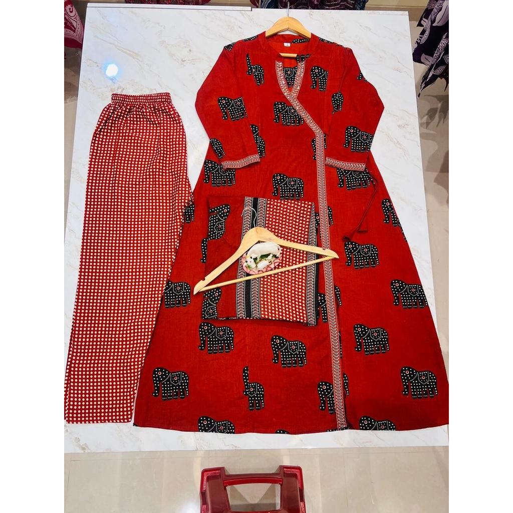 Women Designer Tunic Kurta Pant Dupatta Set Indian Pakistani Party Wear Kurti SC-2260a