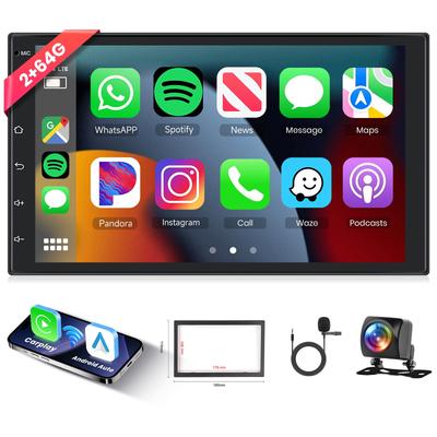 Autoradio Hodozzy avec Android Android Écran Tactile 1080P Autoradio AHD USB 2GB+64GB GPS, Navigation, CarPlay, Auto, Écran 7 pouces, Radio 2-DIN,