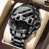POEDAGAR Luxury Fashion Men's Watches Waterproof LED Week Date Sport Quartz Men Watch Digital Electronic Military Man Wristwatch