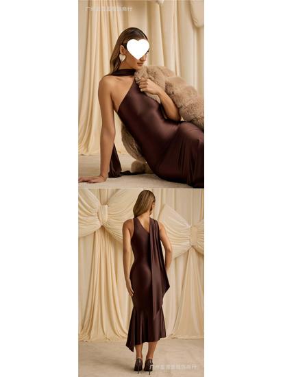 Summer European & American Style Backless Evening Gown - Fashionable & Sexy Women's Long Dress