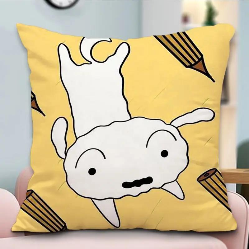 Crayon Shin-chan Pillow Case Cartoon Square Cushion Case Dustproof Pillow Cover Home Sofa Living Room Bed Couch Decor Pillowcase