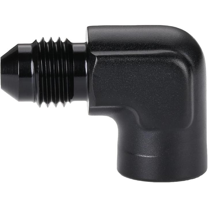 4AN Male Flare to 1/8 NPT Female 90 Degree Fitting Adapter Aluminum Black