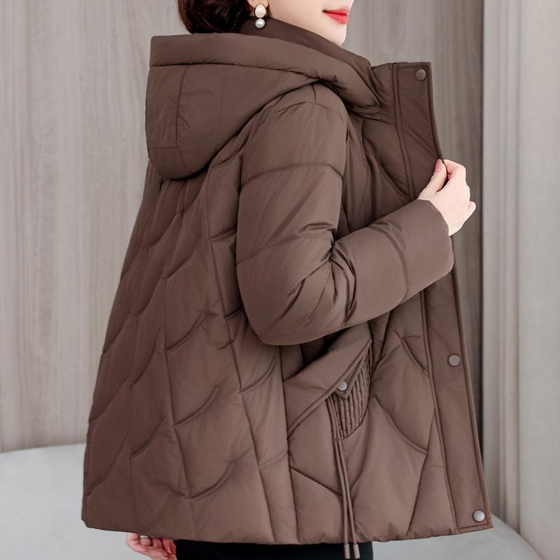 Plus Size L-5XL Fashion Female Coat Winter Jackets Hooded Loose Thick Warm Middle Age Women Parkas