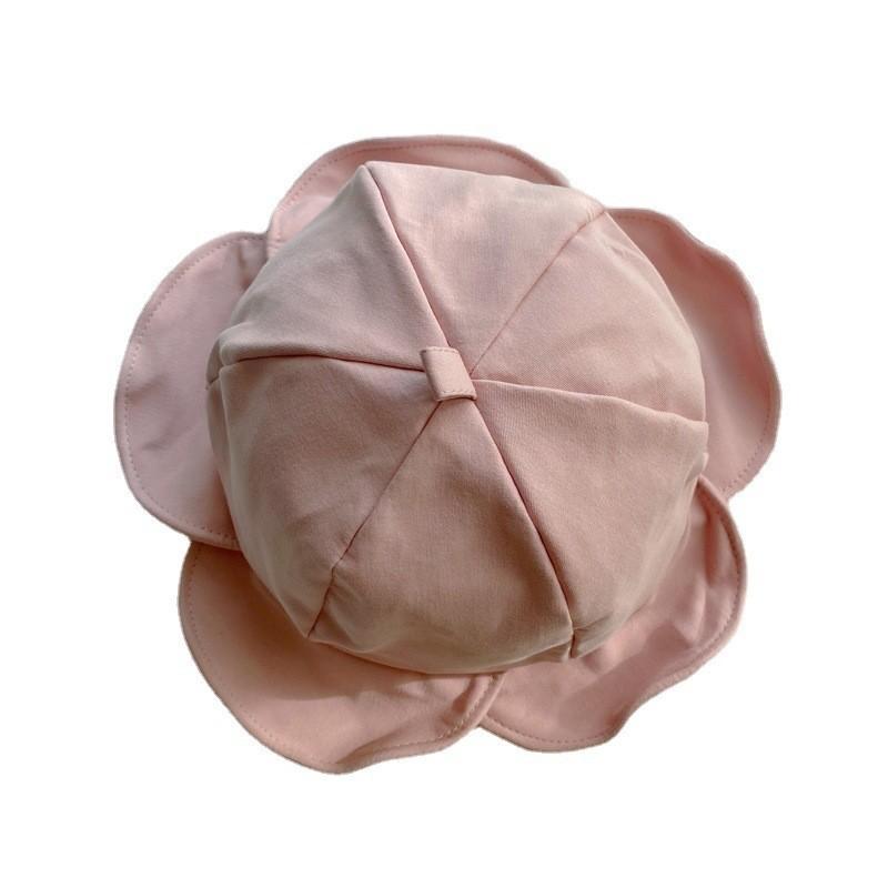 Simple Wide Brim Bucket Hat For Women In White Cotton Polyester Blend