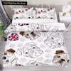 Cartoon Bulldog King Queen Duvet Cover Shar Pei Pup Dog Bedding Set Lovely Pet Puppy Doggy Quilt Cover Polyester Comforter Cover