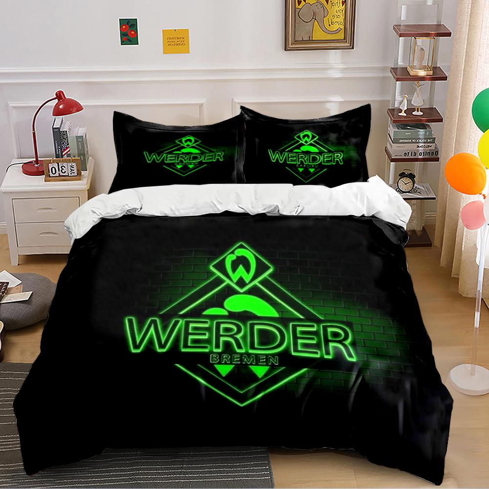 Werder Bremen Neon Bedding Set Bedding Duvet Cover Set Duvet Cover Pillowcases Home Decor (1 * Duvet Cover 2 * Pillowcases, Without Duvet Insert)