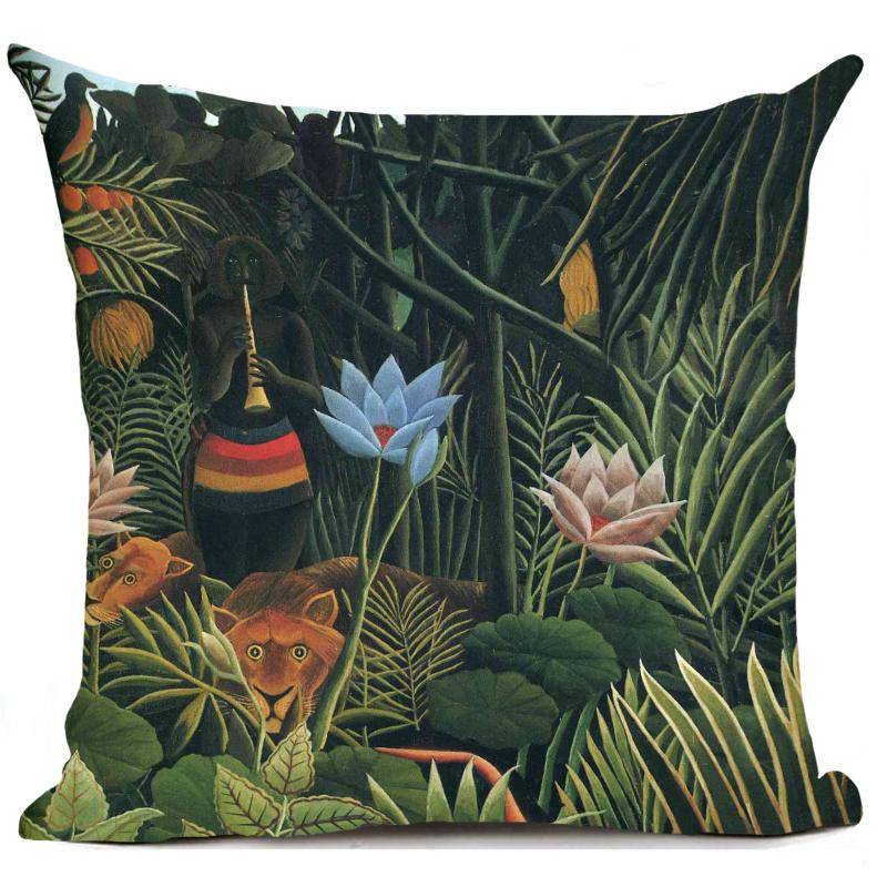 Mona Lisa Smile Art Cushion Cover Renaissance Oil Painting Style Decor Living Room Sofa Throw Pillows Home Decoration Pillowcase