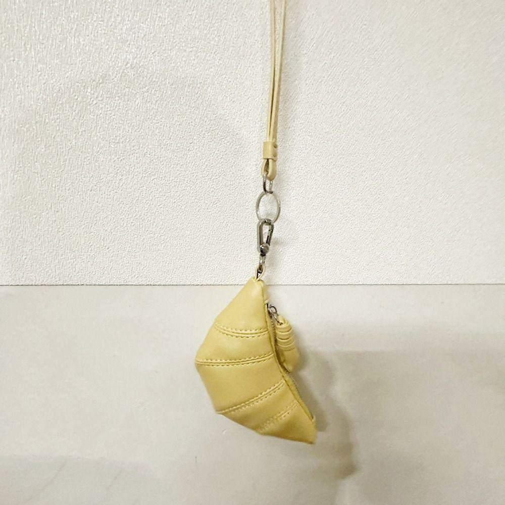 Wallet PU Croissant Bag Lipstick Earphone Bag Hanging Neck Coin Purse Portable   Streetwear