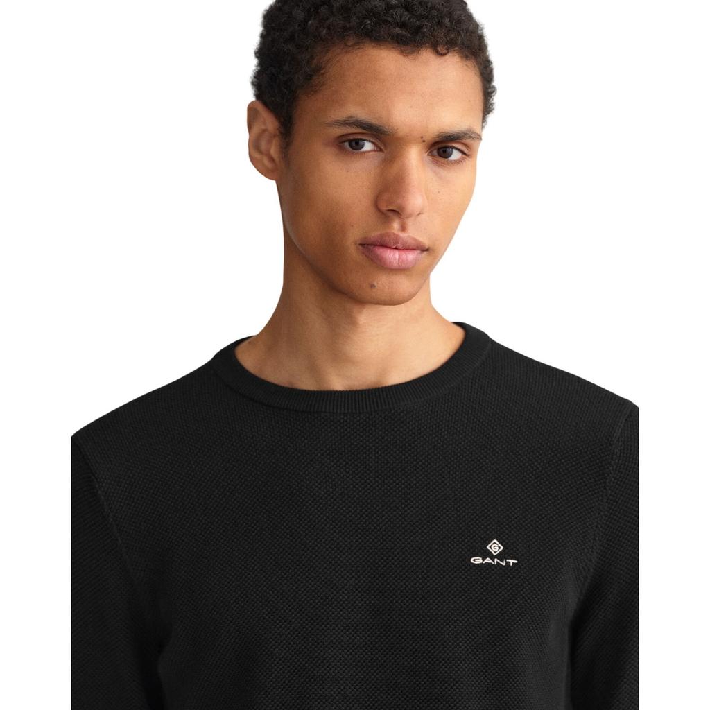Gant Mens Cotton Pique Crew Neck Sweatshirt