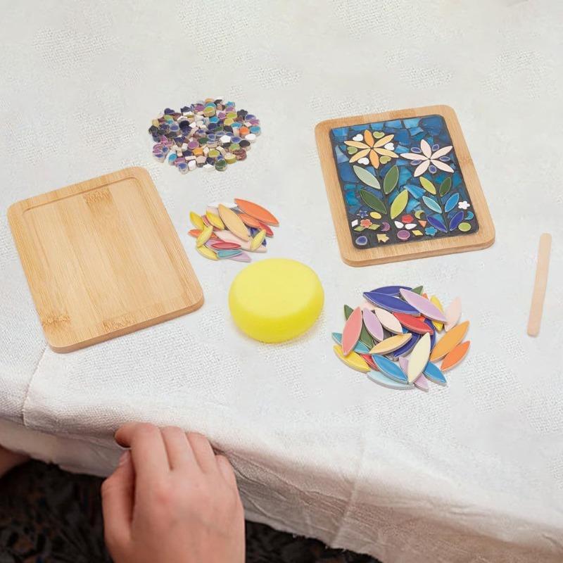 DIY Mosaic Craft Kit for Handmade Leaf Ceramic Mosaic Coasters for Home Decor