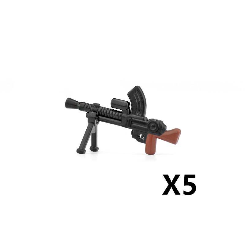 5/10 WW2 Soldier Weapons Building Block Two-color Printing Machine Rifle Submachine Sniper Guns Military Accessories Block Bricks C238