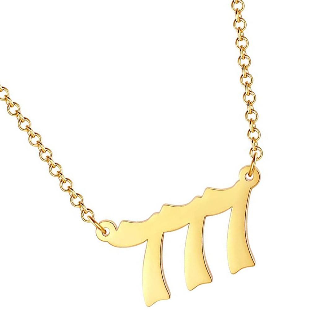 Number Charm Necklace Golden Women Universal Ladies Stainless Steel Choker Jewelry Neck Chain Long Accessories