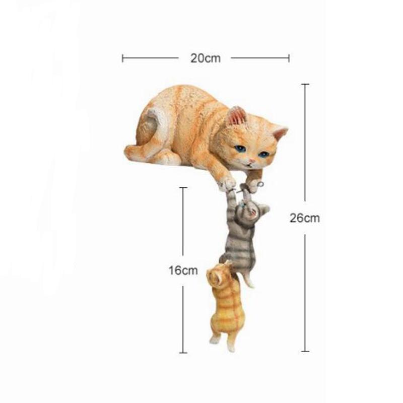 Cute Cat Resin Sculpture Jewelry Birthday Gift Home Dining Table Statue Accessories Decoration