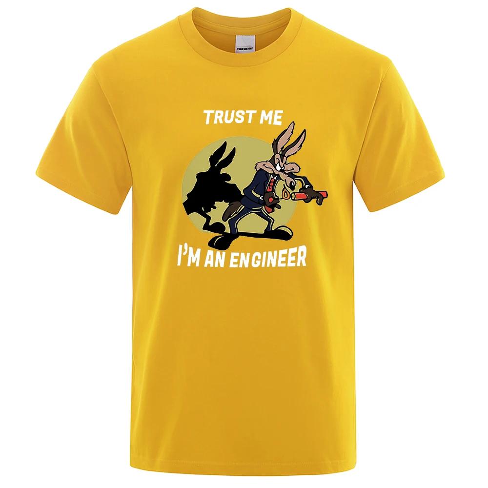 BenberFashion Geloof me ik ben een ingenieur T-shirt voor heren puur katoen vintage T-shirt ronde hals engineering T-shirts klassieke herenkleding oversized 3XL