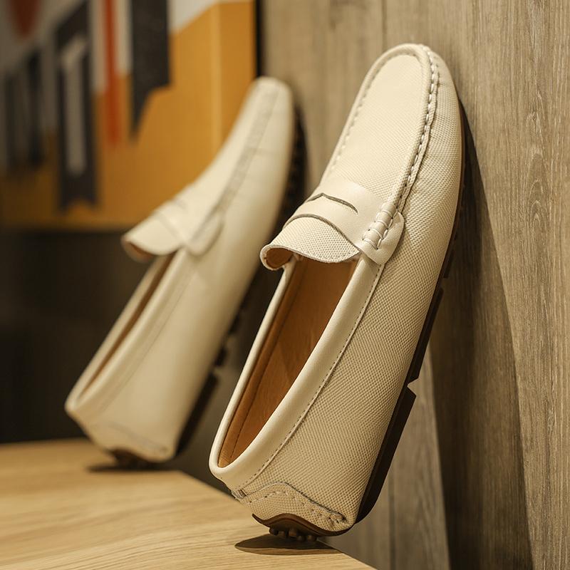 Mocasini din piele naturală pentru bărbați, design mocasin, modă, slip-on, balerini, pantofi casual eleganți, încălțăminte de condus pentru bărbați, pantofi de barcă lucrați manual