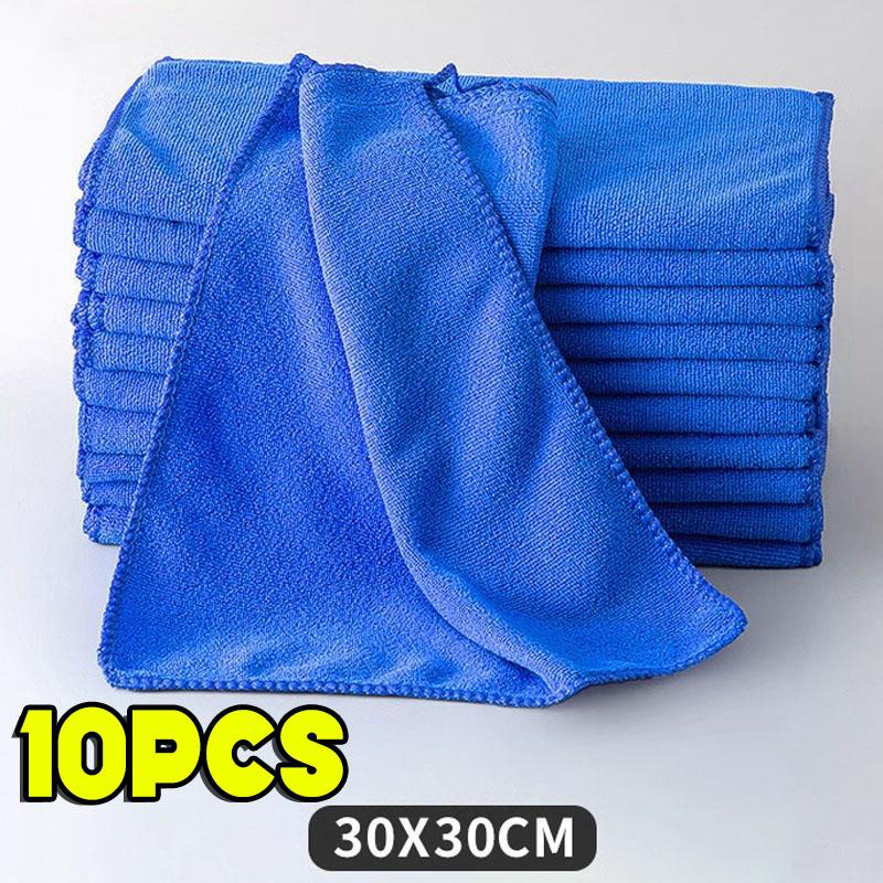 100pcs Blue Microfiber Charcoal Thickened Super Absorbent Dishcloth Oil Resistant Kitchen Wipes Microfiber Cleaning Cloths Towel