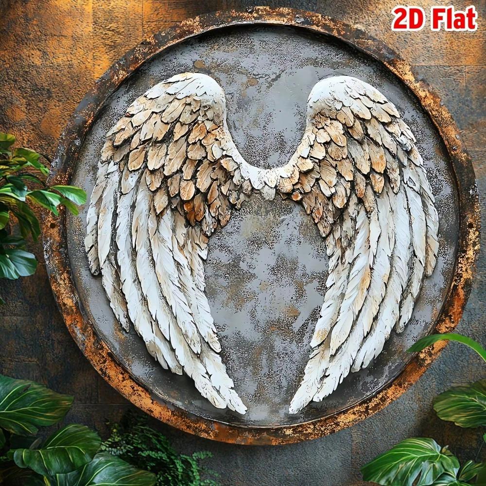 Vintage Angel Wing Metal Wall Art 8 Inch Rustic Iron Decor for Home Bar Kitchen Office