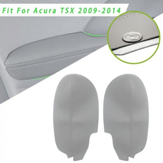 Серые 2X Панели Подлокотников Передних Дверей Кожаная Обшивка Для Acura TSX 2009-2014