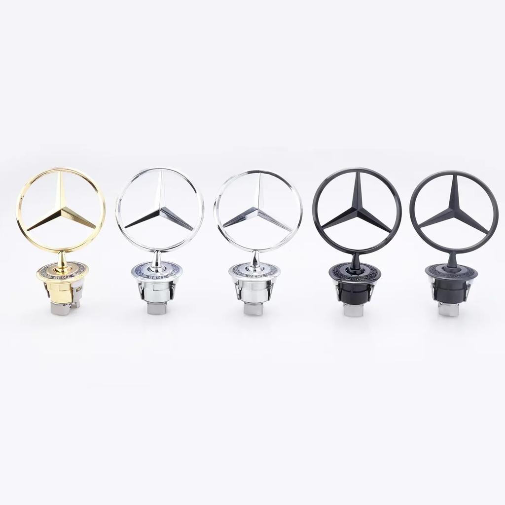 Autoaufkleber Für Mercedes Benz Stern Motorhaube - Emblem für Autohaube Vorne Chrom Logo Haubenmarkierung für Benz C E S Klasse W204 W205 W21