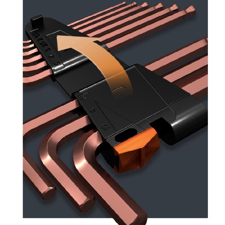 9Pieces L Type Double-End Screwdriver Hex Wrench Set Allen Key Hexagon Flat Ball