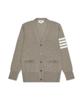 Thom Browne Fine Merino Wool 4-Bar Stripe Classic V-Neck Cardigan - Mid Brown / Mkc002Ay1014215