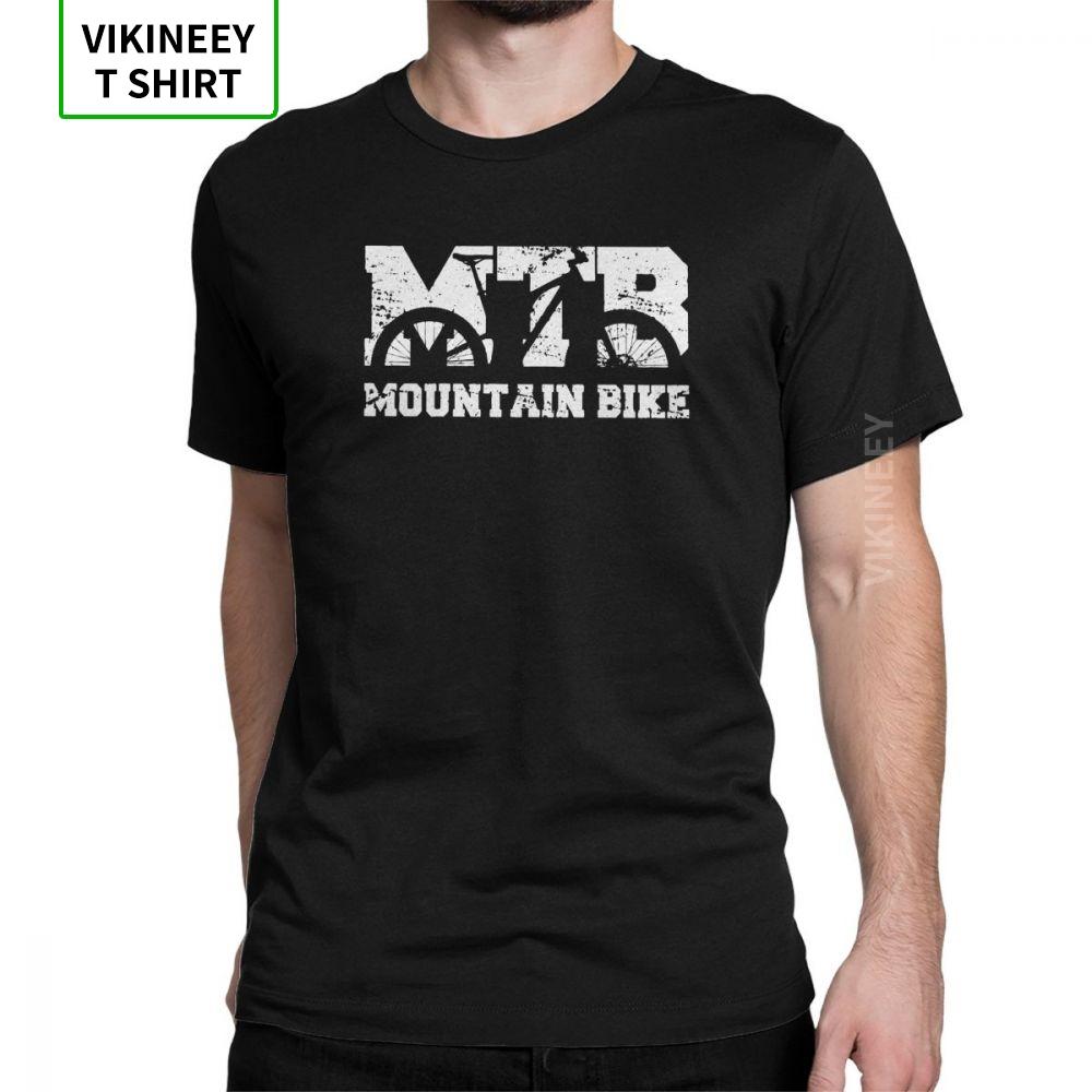 Mountain Bike Vintage MTB TShirts Distressed Design T Shirt Man Wholesale Clothes Novelty Crew Neck Purified Cotton Tees