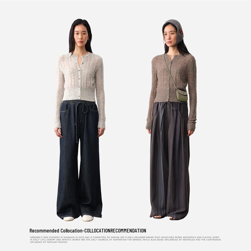 GREEN BELT Women's Slim Fit Alpaca Wool Blend Cardigan