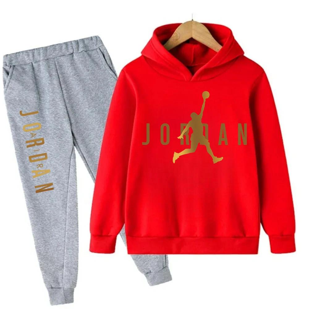 TZWYAutumn Warm Slam Dunk Master Pattern Printed Children Set Hoodie+Pant Suit 2pcs Set Kids Boy Girl Fashion Clothing Tracksuits