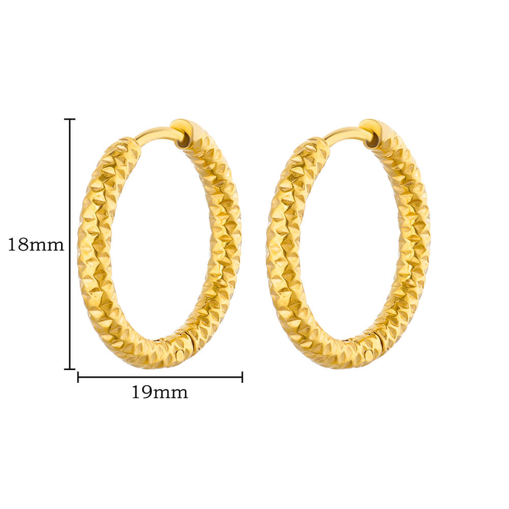 Boucles d'oreilles rondes épaisses vintage pour femmes Couleur dorée Acier inoxydable Boucle d'oreille torsadée Statement Bijoux de mariage Noël Cadeau