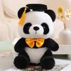 25cm Kawaii Doctor Panda Plush Toys Kawaii Panda Bears with Doctorial Hat Plushie Doll Stuffed Animal Toy Kids Graduation Gift
