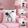 Graduation Season Motivational Slogan Cushion Cover Plush Fabric Soft Double-Sided Printed Sofa Home Child Gift Pillow Case