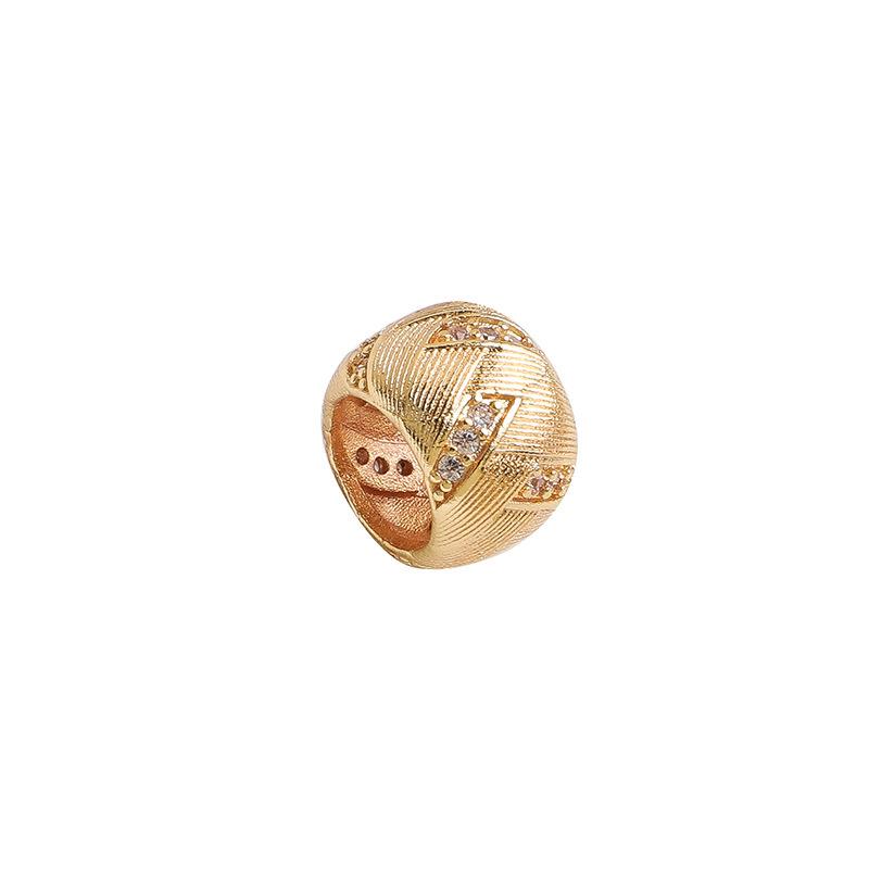 Collana con Catena Rolo e Perla Grande Foro in Oro 14K Placcato Zircone Spazzolato per Gioielli Fai da Te