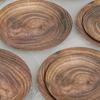 10pcs Round Disposable Dish Vintage Paper Food Tray Imitation Wood Grain Disposable Plate  Picnic