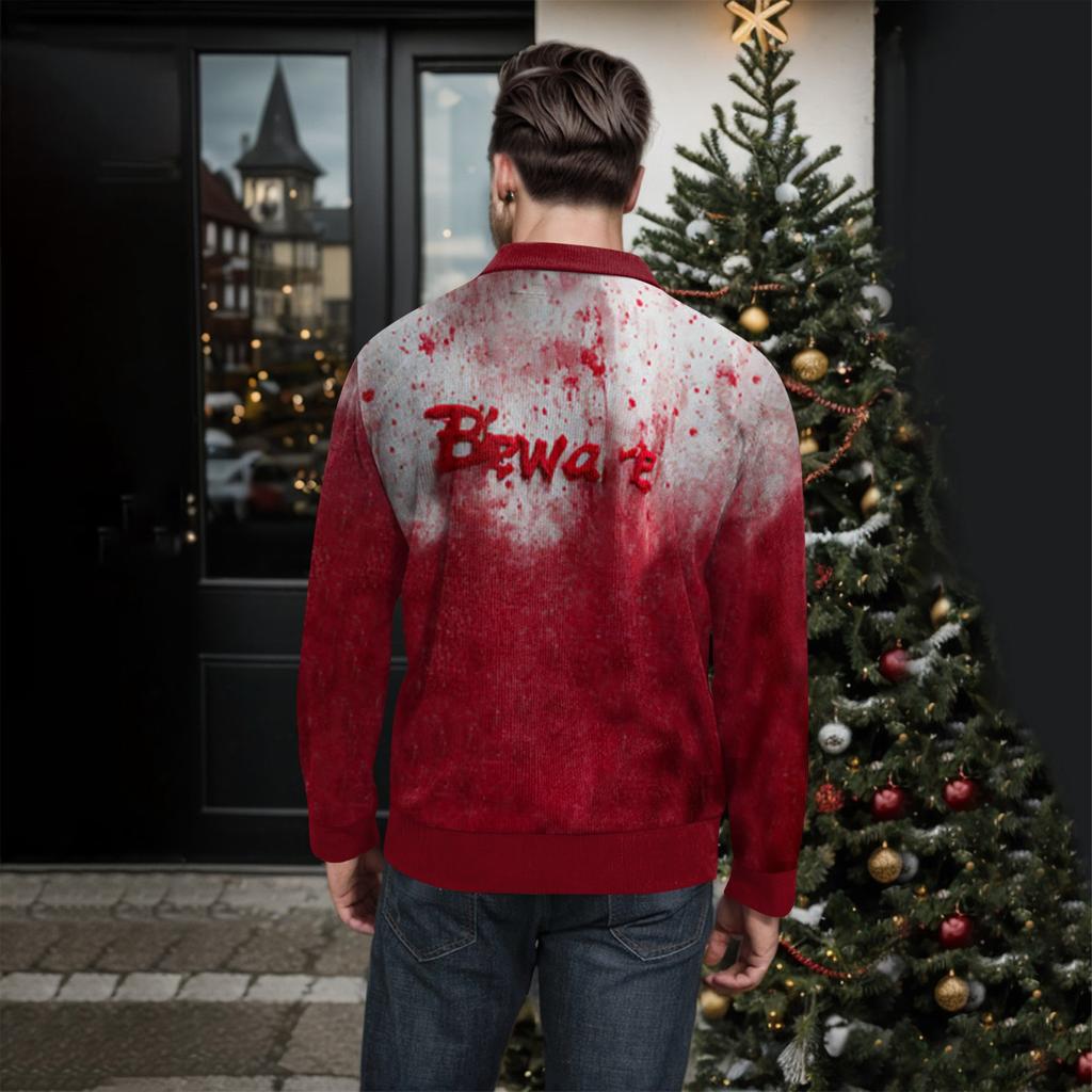 Men's Halloween Printed Corduroy Button Shirt